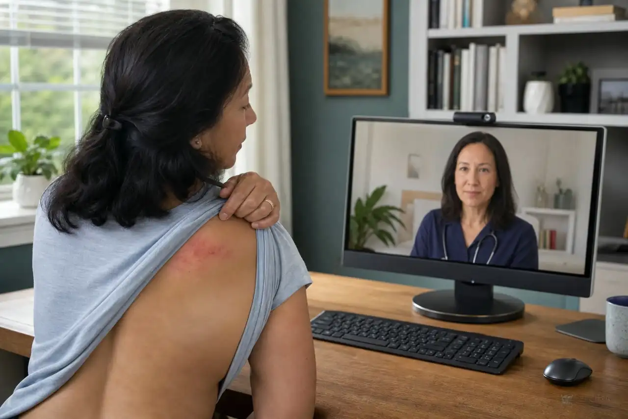 Clinician-guided care planning related to early shingles symptoms