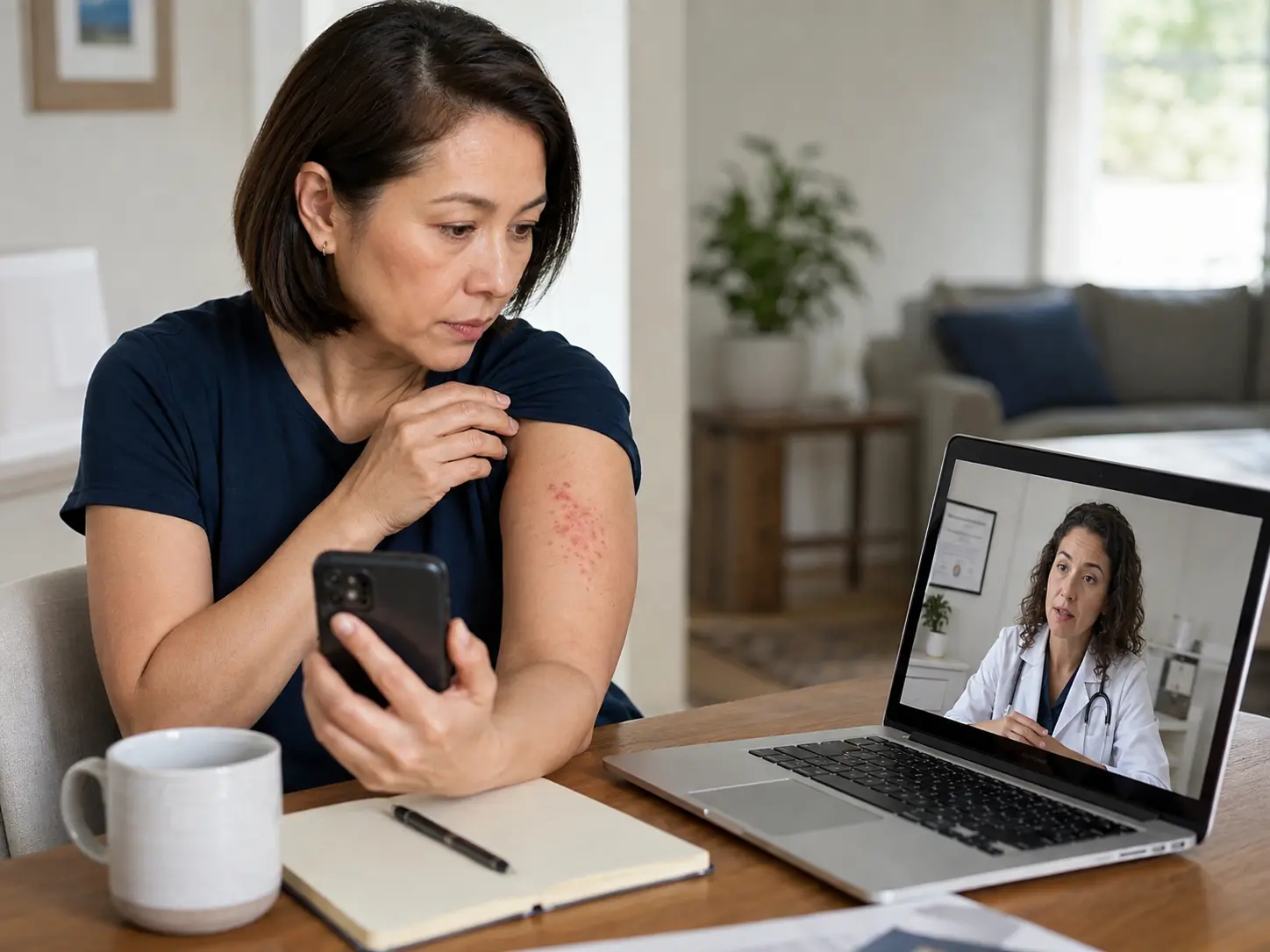 Patient preparing practical notes for early shingles symptoms