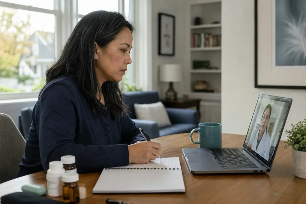 Patient preparing practical notes for dizziness or lightheadedness