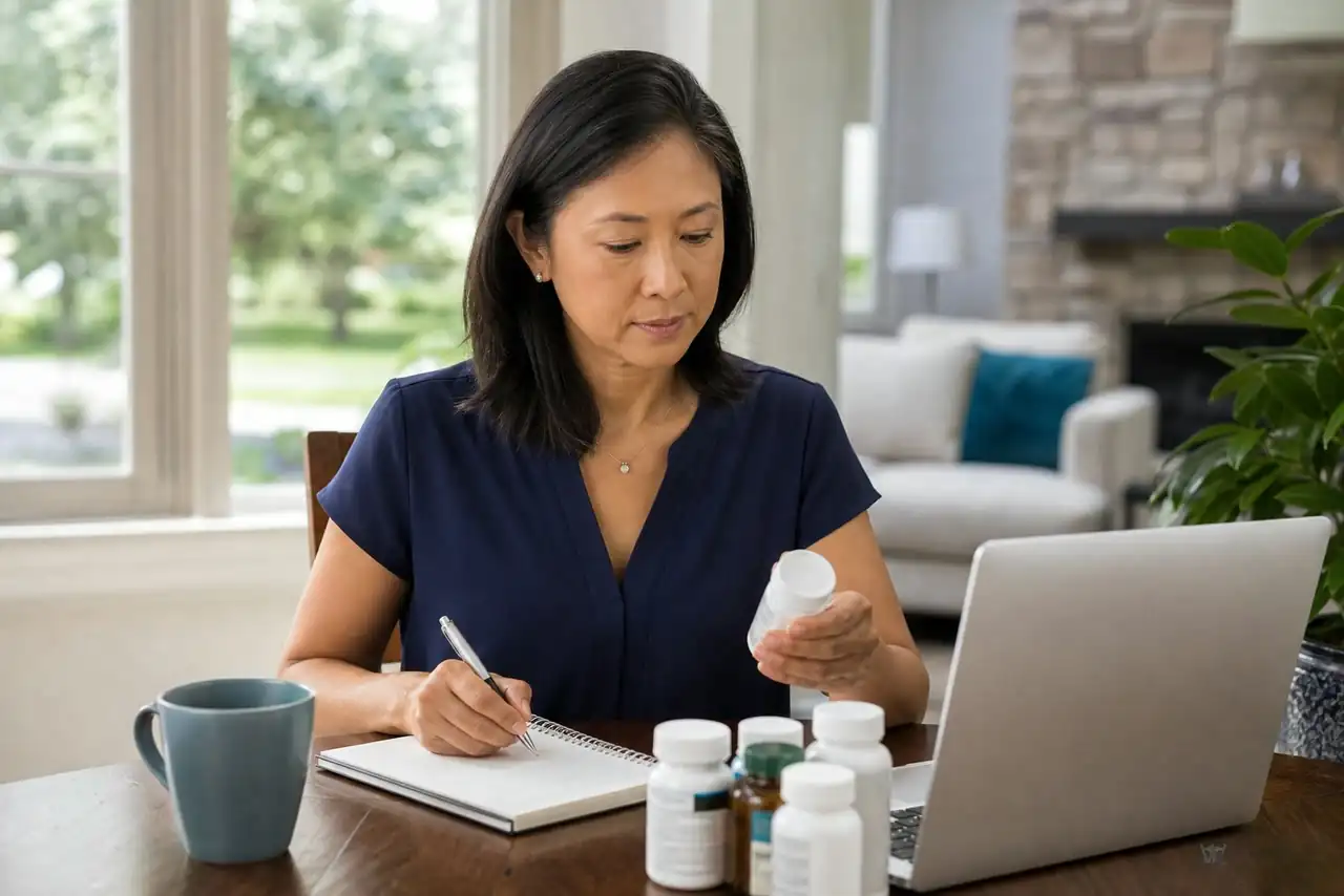Patient preparing practical notes for in-home clinical visits in Northern Virginia