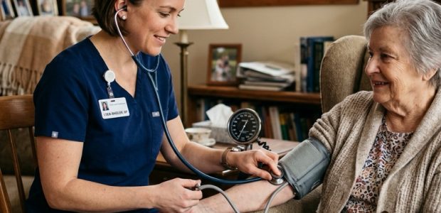 Nurse Practitioner visiting a patient at home in Northern Virginia